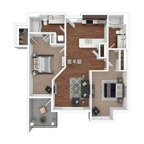 Urban Medium Two Bedroom Two Bath 6955-210 floor plan